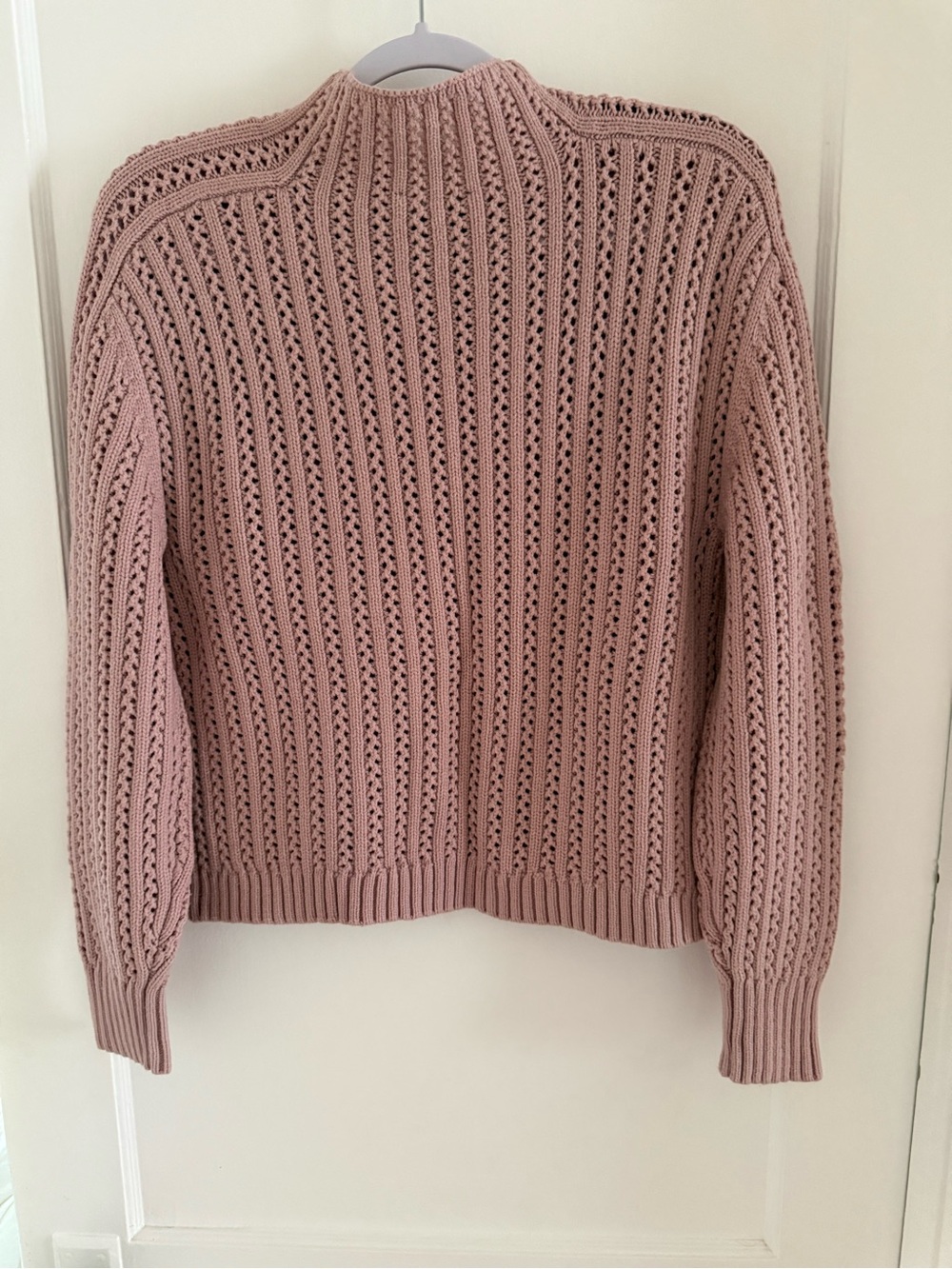 Women’s Open-Knit Mock Neck Sweater - Dusty Rose